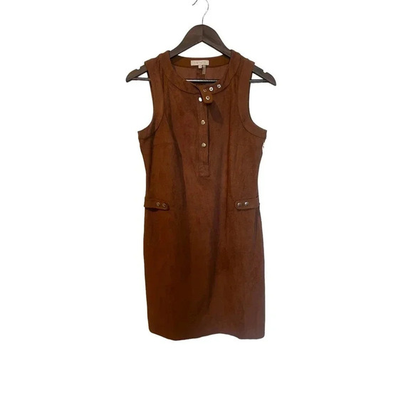 Nordstrom 1 State Faux Suede Brown Dress Womens Sz Small‎ - Picture 1 of 4